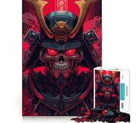 Puzzle samouraï au crâne Rouge, 1000 pièces, Difficile, pour Adultes Découpe Lisse, idéal pour se Souvenir des problèmes et stimuler la détente Cadeau Classique (38x26cm)