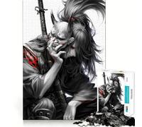 Puzzle samouraï avec Masque Oni 1000 pièces pour Adultes Renforce la mémoire Loisirs Amusant Qualité supérieure Cadeau élégant (38x52cm)