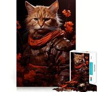 Puzzle samouraï Chat Orange Difficile pour Adultes, 1000 pièces, Jeu de logique et d'adresse, à Partager en Famille, pièce de Collection (50x75cm)