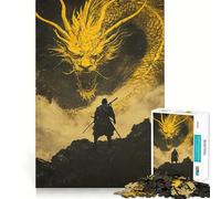 Puzzle Samouraï Contre Dragon 1000 pièces pour Adolescents Améliore la mémoire, se détend, Bords précis, Cadeau créatif (50x75cm)