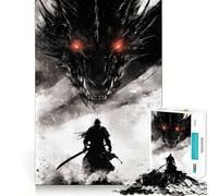 Puzzle Samouraï Contre Dragon 1000 pièces pour Adolescents, Jeu de logique et de Train, décoration Murale légère et relaxante aux découpes Lisses (38x26cm)