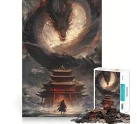 Puzzle Samouraï Contre Dragon 1000 pièces pour Adolescents, Jeu de logique mentale, évasion apaisante, Objet de Collection aux Bords Fins (38x52cm)