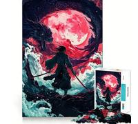 Puzzle Samouraï Contre Dragon 1000 pièces pour Adultes, Exercice cérébral, Anti-Stress, décoration Murale aux Bords précis (38x52cm)