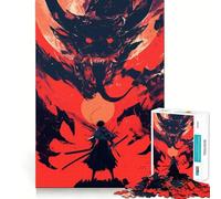 Puzzle Samouraï Contre Dragon 1000 pièces pour Adultes Renforce la mémoire Loisirs Amusant Qualité supérieure Cadeau élégant (38x52cm)