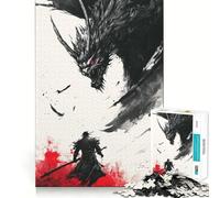 Puzzle Samouraï Contre Dragon pour Adolescents, 1000 pièces, Jeu d'exercice Mental, Design Relaxant, Assemblage, Surprise de Noël (50x75cm)