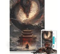 Puzzle Samouraï Contre Dragon pour Adultes, 1000 pièces, Jeu de logique Clair, Loisirs, découpe Parfaite, Cadeau créatif (38x26cm)