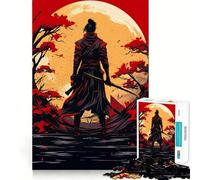 Puzzle samouraï Coucher de Soleil Japonais pour Adolescents, 1000 pièces, défi Mental, Jeu Relaxant et Amusant, découpe précise, Cadeau Festif (38x52cm)