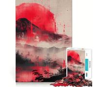 Puzzle samouraï Coucher de Soleil pour Adolescents, 1000 pièces, Jouet d'entraînement cérébral, détente mentale, Art à Assembler, Cadeau Unique (38x26cm)