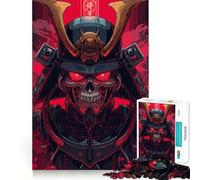 Puzzle samouraï crâne Rouge pour Adolescents, 1000 pièces, décoration Murale apaisante et Amusante aux découpes nettes (38x52cm)