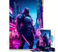 Puzzle samouraï Cyberpunk 1000 pièces pour Adolescents Améliore la mémoire Détente et créativité Cadeau élégant (38x52cm)