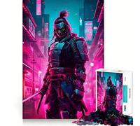 Puzzle samouraï Cyberpunk 1000 pièces pour Adultes Stimulation de la mémoire, réduction de l'anxiété, Cadeau Artistique à Assembler (50x75cm)