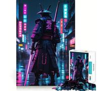 Puzzle samouraï Cyberpunk Japonais de 1000 pièces pour Adolescents, Jeu intellectuel, détente mentale, découpe de qualité, Cadeau de Vacances (38x52cm)