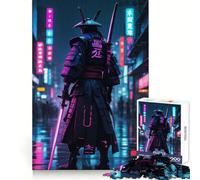 Puzzle samouraï Cyberpunk Japonais de 1000 pièces pour Adolescents, Jeu intellectuel, détente mentale, découpe de qualité, Cadeau de Vacances (38x52cm)
