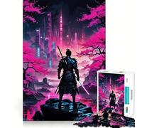 Puzzle samouraï Cyberpunk pour Adultes, 1000 pièces, Jeu de réflexion, Loisir Calme, à Assembler, Cadeau de Noël (38x52cm)