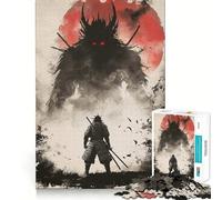 Puzzle samouraï démon Japonais 1000 pièces pour Adultes Stimule la mémoire Paisible et Amusant Découpe de qualité supérieure Cadeau mémorable (38x26cm)