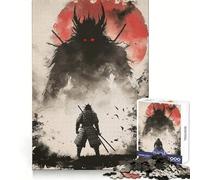 Puzzle samouraï démon Japonais Difficile pour Adultes, 1000 pièces, pour stimuler la mémoire, Calme et sérénité, découpe Lisse, Cadeau Classique (38x52cm)