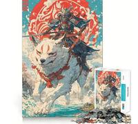 Puzzle samouraï du Clan du Loup,1000 pièces,Stimulant cognitif,pièces nettes et sans bavures,Jouet d'intérieur pour Les fêtes (50x75cm)