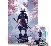 Puzzle Samouraï en Fleurs printanières pour Adultes, 1000 pièces, Exercice cérébral, détente, Bords précis, Collection Artistique (38x26cm)