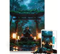 Puzzle Samouraï en prière pour Adolescents 1000 pièces Améliore la mémoire Amusant et Silencieux Bords précis Cadeau Artistique 50x75cm
