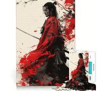 Puzzle samouraï en Rouge 1000 pièces pour Adultes Stimule la mémoire, soulage l'anxiété, Bords précis, Surprise de Noël (38x26cm)