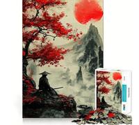 Puzzle Samouraï en Rouge d'automne 1000 pièces pour Adultes, Jeu intellectuel, Divertissement apaisant, découpe précise, Cadeau de Noël (50x75cm)