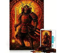 Puzzle samouraï en vitrail, 1000 pièces, Difficile, pour Adultes Revalorisation, détente, découpe Nette, Cadeau Unique 38x26cm