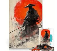 Puzzle samouraï Épée de la Lune Rouge 1000 pièces pour Adolescents Jeu de logique Stimulant, détente mentale, Bords Nets, Cadeau élégant (50x75cm)