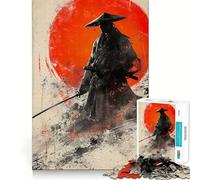 Puzzle samouraï épée de la Lune Rouge 1000 pièces pour Adultes Renforce la mémoire, apaise l'esprit, qualité supérieure, Surprise chaleureuse (38x52cm)
