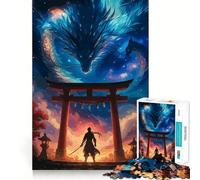Puzzle samouraï et Dragon à la Porte Torii, 1000 pièces, pour Adolescents, stimule la mémoire, Moments de détente, qualité supérieure, Cadeau d'anniversaire (38x52cm)