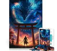 Puzzle samouraï et Dragon à la Porte Torii pour Adolescents, 1000 pièces, stimule la mémoire, se détend et s'amuse Découpe de qualité supérieure, Cadeau élégant (50x75cm)