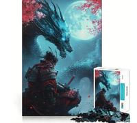 Puzzle samouraï et Dragon Difficile pour Adultes, 1000 pièces, pour se remémorer et stimuler la détente, Silencieux et Calme, découpe Lisse, Cadeau Classique (38x26cm)