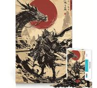 Puzzle samouraï et Dragon Difficile pour Adultes, 1000 pièces, pour se remémorer et stimuler la détente, Silencieux et Calme, découpe Lisse, Cadeau Classique (38x52cm)