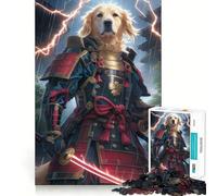Puzzle samouraï Golden Retriever Difficile pour Adultes, 1000 pièces, Jeu de logique et d'adresse, à Partager en Famille, pièce de Collection (50x75cm)