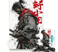 Puzzle samouraï Guerrier à l'encre pour Adolescents, 1000 pièces, Jouet d'exercice Mental, Design Relaxant, Assemblage, Surprise de Noël (38x26cm)