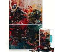 Puzzle samouraï Guerrier Japonais 1000 pièces pour Adultes, Jeu de réflexion, activité à la Maison, découpe Lisse, Surprise de Noël (38x26cm)
