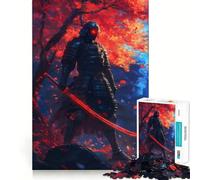 Puzzle samouraï Guerrier Rouge 1000 pièces pour Adultes, Jeu cognitif et Amusant à Assembler Ensemble, pièce de Collection Artistique (38x26cm)