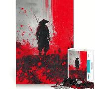 Puzzle samouraï Guerrier Rouge et Noir pour Adolescents, 1000 pièces, Wise Think Toy, Gentle Leisure, Tight Cut, liste de souhaits du Père Noël (38x52cm)