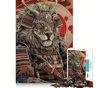 Puzzle samouraï Lion 1000 pièces pour Adultes Améliore la mémoire Paisible et divertissant Bords Nets pour Les fêtes (38x26cm)