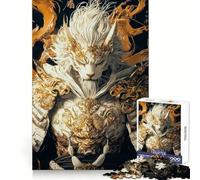 Puzzle samouraï Lion Blanc 1000 pièces pour Adultes Clarté mentale, apaisement, Divertissement, Bords Fins, (38x52cm)