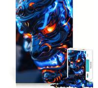 Puzzle samouraï Lumineux néon 1000 pièces pour Adolescents, Jouet de réflexion Anti-Stress, Bords précis, Cadeau Parfait (50x75cm)