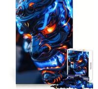 Puzzle samouraï Lumineux néon 1000 pièces pour Adolescents, Jouet de réflexion Anti-Stress, Bords précis, Cadeau Parfait (50x75cm)