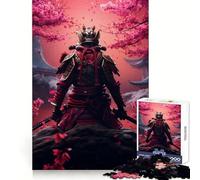 Puzzle samouraï Ninja en Fleurs Roses 1000 pièces pour Adolescents Renforce la mémoire, apaise et détend Bords de qualité (38x26cm)