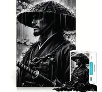 Puzzle samouraï Noir et Blanc 1000 pièces pour Adolescents, Jeu Intelligent, Jeu de Groupe, Assemblage d'image, décoration Murale (38x52cm)