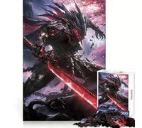 Puzzle Samouraï Nuit Noire 1000 Pièces pour Adolescents Jeu de Réflexion, Loisirs et Plaisir Verrouillage Solide Cadeau Festif (38X52CM)