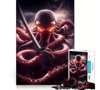 Puzzle samouraï Pieuvre de 1000 pièces, Jeu d'intelligence et de Relaxation, pièce de Collection découpée avec précision (38x26cm)