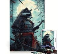 Puzzle samouraï Raton Laveur Difficile pour Adultes, 1000 pièces, améliore la mémoire, détend l'esprit, Bords Nets, Cadeau élégant (38x26cm)