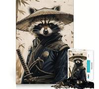 Puzzle samouraï Raton Laveur pour Adultes, 1000 pièces, Casse-tête et Passe-Temps Calme, Assemblage d'image, Joli Cadeau (50x75cm)