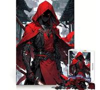 Puzzle samouraï Red Hood pour Adultes, 1000 pièces, Jeu de logique, Anti-Stress, découpe de précision, pour Les fêtes (38x52cm)