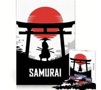 Puzzle samouraï Red Moon 1000 pièces pour Adolescents, Jeu de logique et de réflexion, Divertissement Relaxant, découpe précise, (50x75cm)