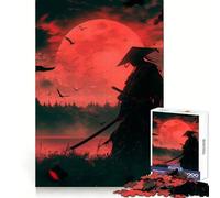 Puzzle samouraï Red Moon 1000 pièces pour Adultes, Jouet Intelligent et Amusant, décoration Murale aux Bords Lisses (50x75cm)